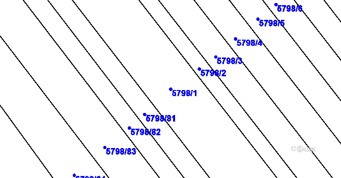 Parcela st. 5798/1 v KÚ Strážnice na Moravě, Katastrální mapa