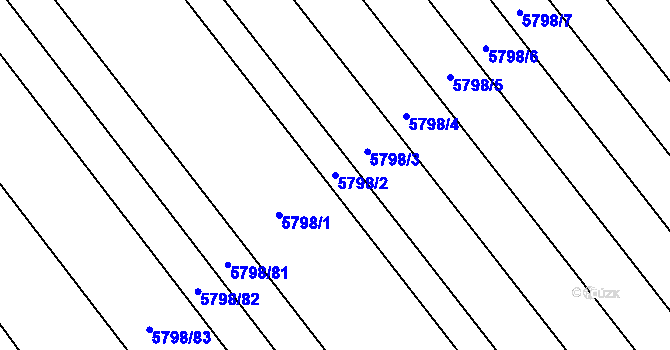 Parcela st. 5798/2 v KÚ Strážnice na Moravě, Katastrální mapa