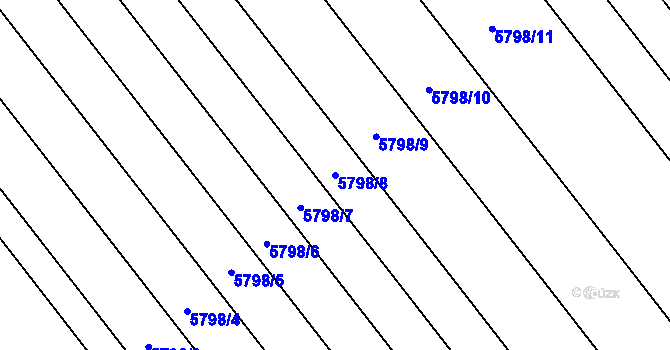 Parcela st. 5798/8 v KÚ Strážnice na Moravě, Katastrální mapa