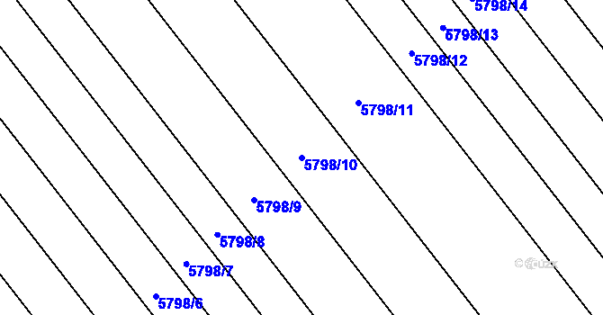 Parcela st. 5798/10 v KÚ Strážnice na Moravě, Katastrální mapa