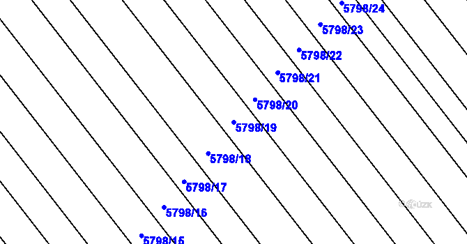 Parcela st. 5798/19 v KÚ Strážnice na Moravě, Katastrální mapa