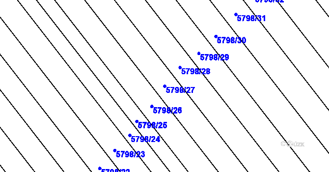 Parcela st. 5798/27 v KÚ Strážnice na Moravě, Katastrální mapa