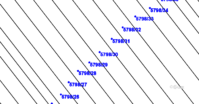 Parcela st. 5798/30 v KÚ Strážnice na Moravě, Katastrální mapa