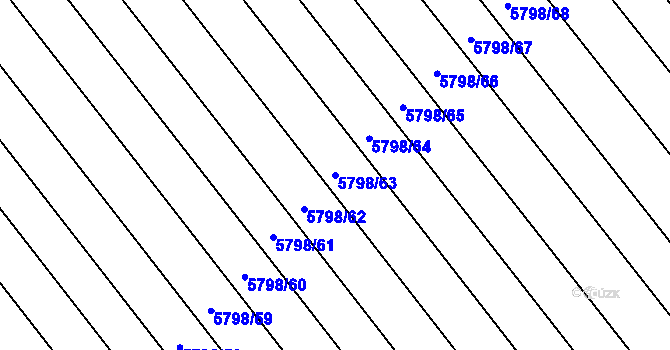 Parcela st. 5798/63 v KÚ Strážnice na Moravě, Katastrální mapa