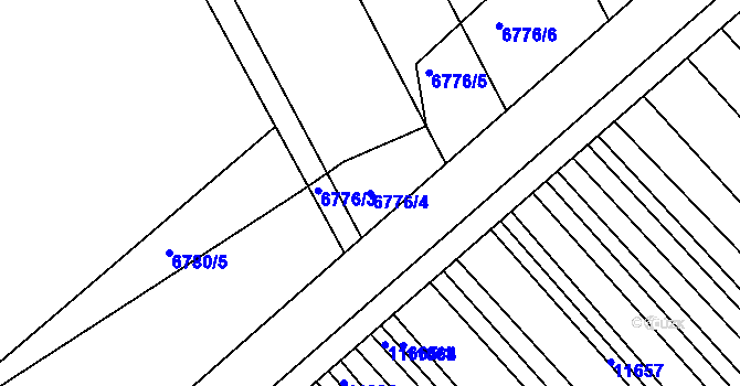 Parcela st. 6776/4 v KÚ Strážnice na Moravě, Katastrální mapa