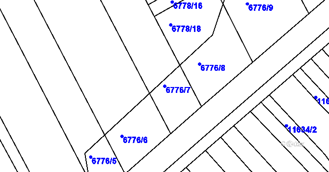 Parcela st. 6776/7 v KÚ Strážnice na Moravě, Katastrální mapa