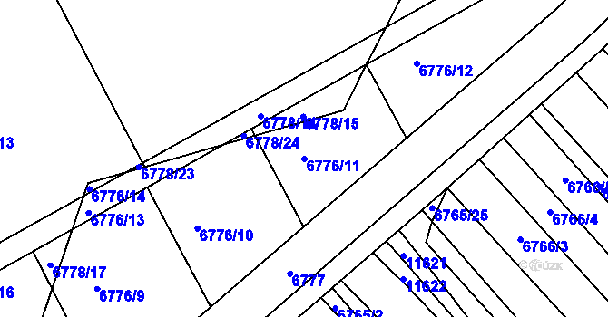 Parcela st. 6776/11 v KÚ Strážnice na Moravě, Katastrální mapa