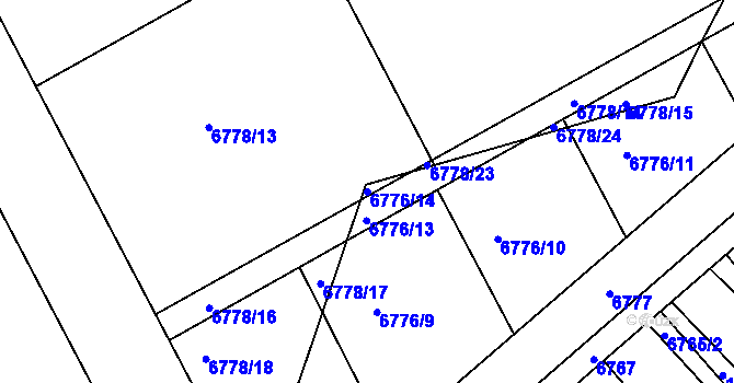 Parcela st. 6776/14 v KÚ Strážnice na Moravě, Katastrální mapa