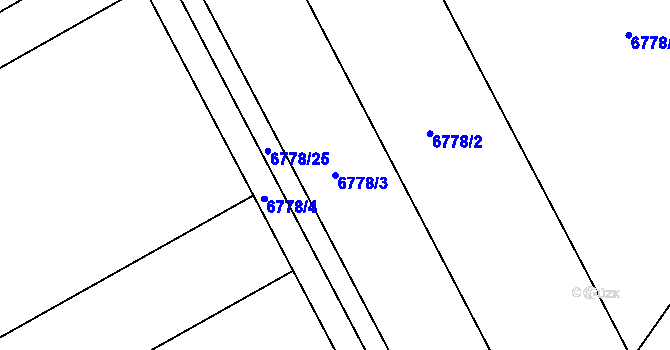 Parcela st. 6778/3 v KÚ Strážnice na Moravě, Katastrální mapa