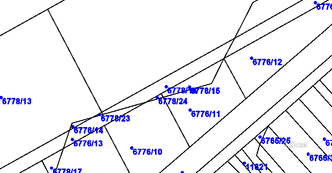 Parcela st. 6778/14 v KÚ Strážnice na Moravě, Katastrální mapa