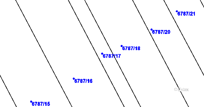 Parcela st. 6787/17 v KÚ Strážnice na Moravě, Katastrální mapa