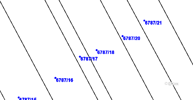 Parcela st. 6787/18 v KÚ Strážnice na Moravě, Katastrální mapa