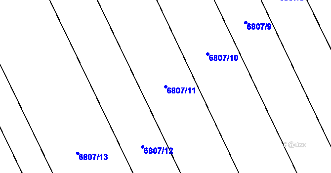 Parcela st. 6807/11 v KÚ Strážnice na Moravě, Katastrální mapa