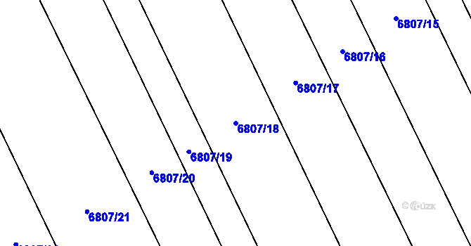 Parcela st. 6807/18 v KÚ Strážnice na Moravě, Katastrální mapa