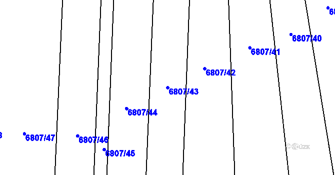 Parcela st. 6807/43 v KÚ Strážnice na Moravě, Katastrální mapa