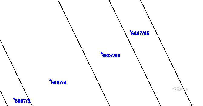 Parcela st. 6807/66 v KÚ Strážnice na Moravě, Katastrální mapa