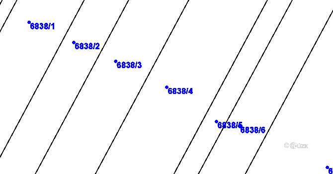 Parcela st. 6838/4 v KÚ Strážnice na Moravě, Katastrální mapa