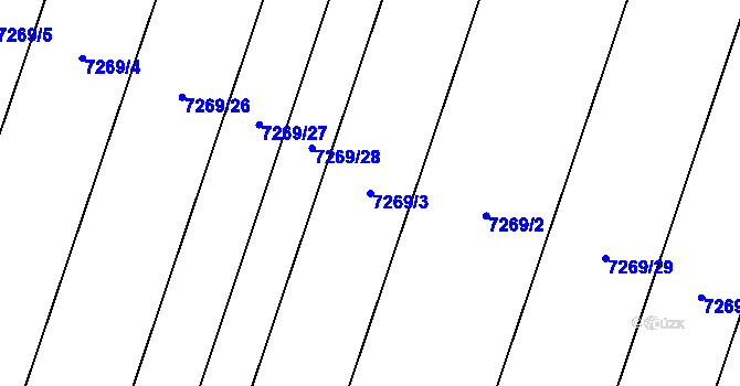 Parcela st. 7269/3 v KÚ Strážnice na Moravě, Katastrální mapa