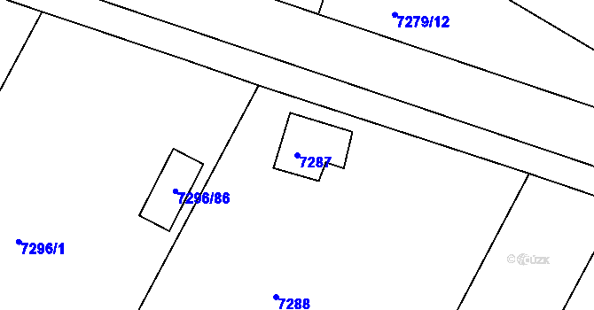 Parcela st. 7287 v KÚ Strážnice na Moravě, Katastrální mapa