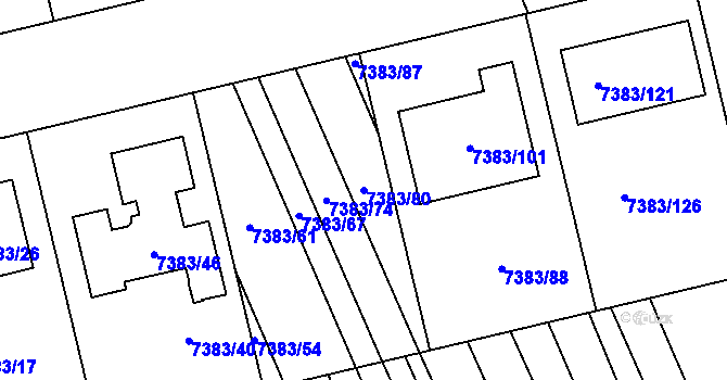 Parcela st. 7383/80 v KÚ Strážnice na Moravě, Katastrální mapa
