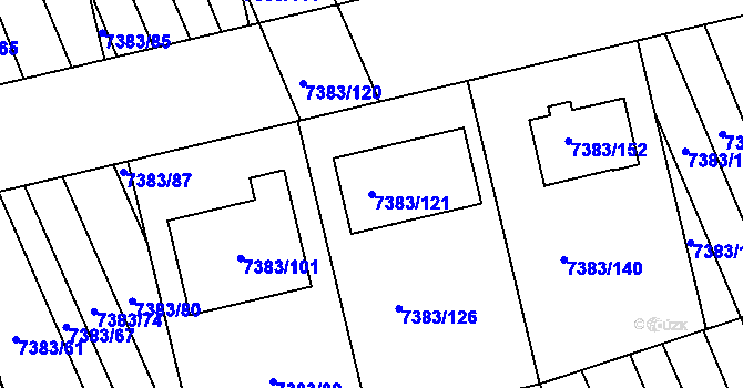 Parcela st. 7383/121 v KÚ Strážnice na Moravě, Katastrální mapa