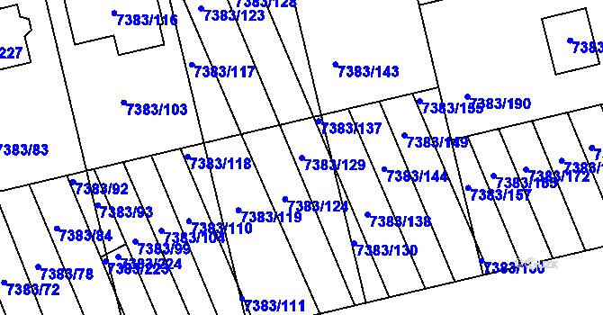 Parcela st. 7383/129 v KÚ Strážnice na Moravě, Katastrální mapa