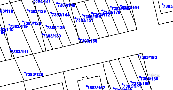 Parcela st. 7383/158 v KÚ Strážnice na Moravě, Katastrální mapa