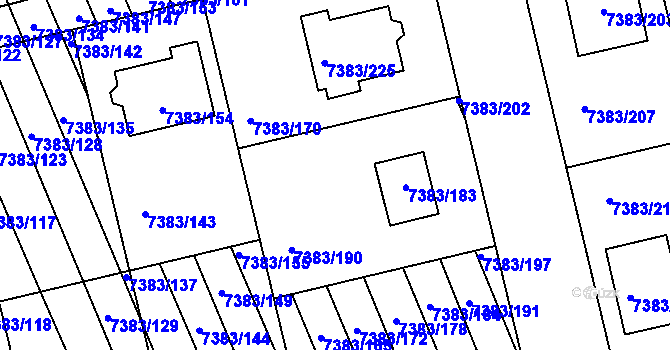 Parcela st. 7383/177 v KÚ Strážnice na Moravě, Katastrální mapa