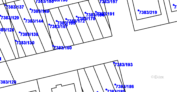 Parcela st. 7383/179 v KÚ Strážnice na Moravě, Katastrální mapa