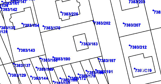 Parcela st. 7383/183 v KÚ Strážnice na Moravě, Katastrální mapa