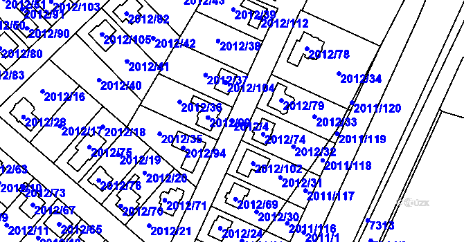Parcela st. 2012/4 v KÚ Strážnice na Moravě, Katastrální mapa