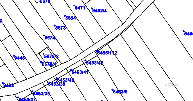 Parcela st. 6465/112 v KÚ Strážnice na Moravě, Katastrální mapa