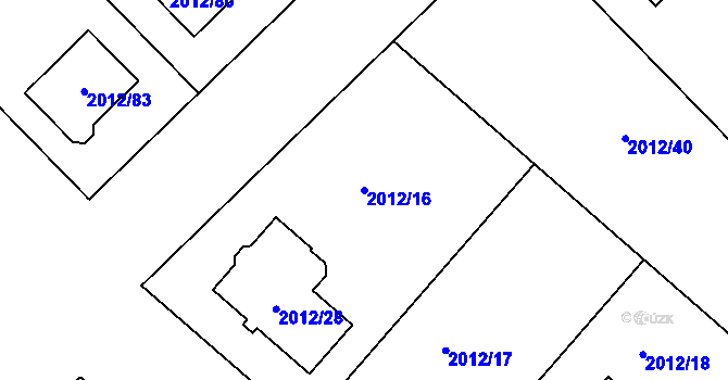 Parcela st. 2012/16 v KÚ Strážnice na Moravě, Katastrální mapa