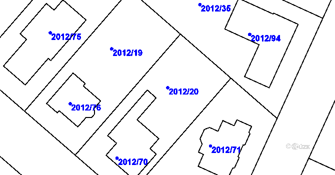 Parcela st. 2012/20 v KÚ Strážnice na Moravě, Katastrální mapa