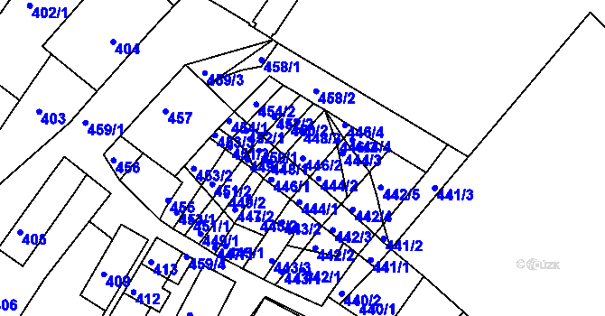 Parcela st. 446/2 v KÚ Strážnice na Moravě, Katastrální mapa