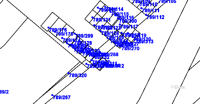 Parcela st. 789/268 v KÚ Strážnice na Moravě, Katastrální mapa