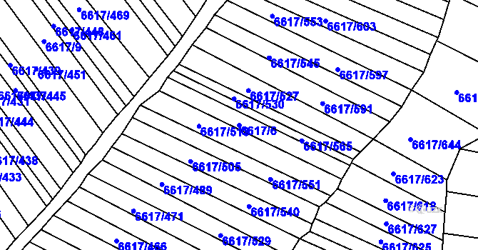 Parcela st. 6617/6 v KÚ Strážnice na Moravě, Katastrální mapa