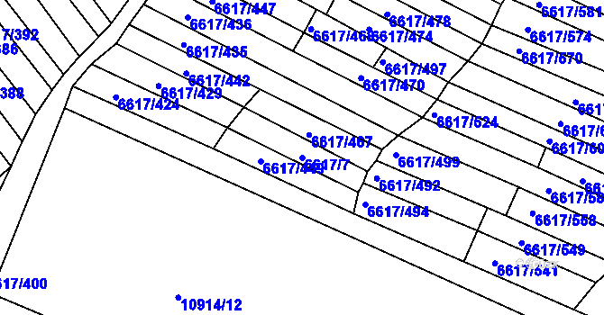 Parcela st. 6617/7 v KÚ Strážnice na Moravě, Katastrální mapa