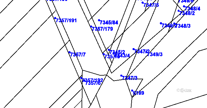 Parcela st. 7357/5 v KÚ Strážnice na Moravě, Katastrální mapa