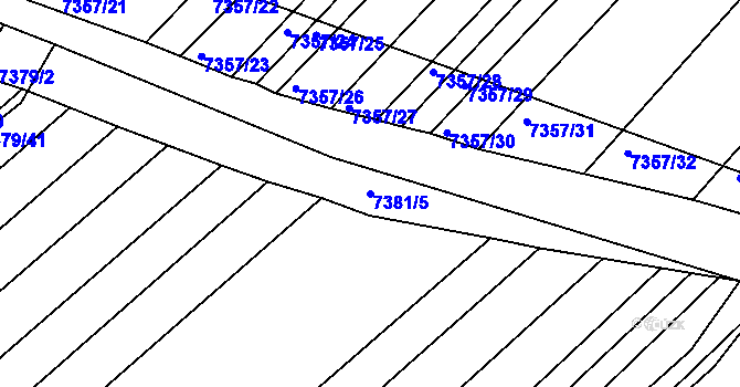 Parcela st. 7381/5 v KÚ Strážnice na Moravě, Katastrální mapa