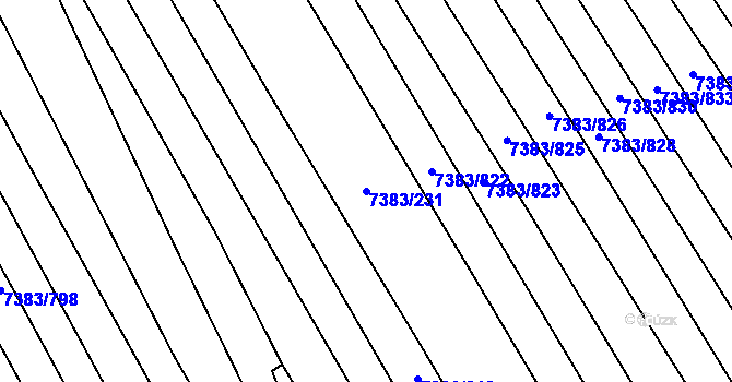 Parcela st. 7383/231 v KÚ Strážnice na Moravě, Katastrální mapa