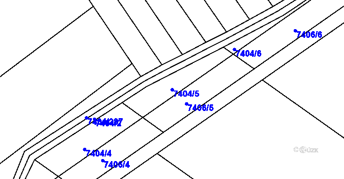 Parcela st. 7404/5 v KÚ Strážnice na Moravě, Katastrální mapa