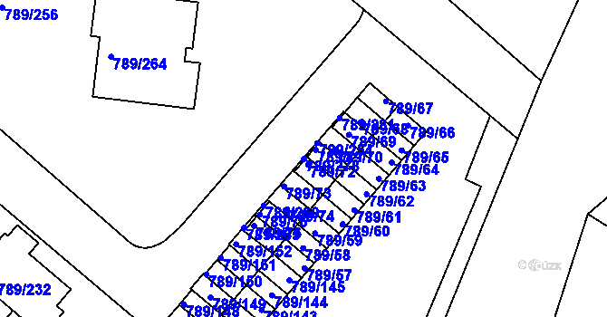 Parcela st. 789/278 v KÚ Strážnice na Moravě, Katastrální mapa