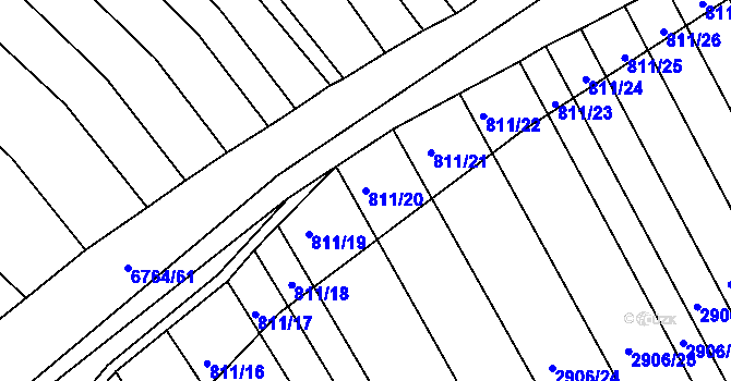 Parcela st. 811/20 v KÚ Strážnice na Moravě, Katastrální mapa