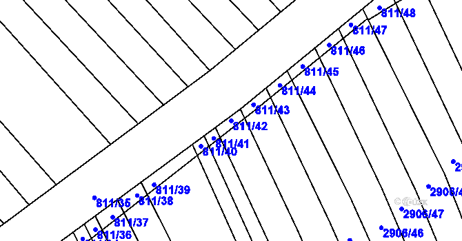 Parcela st. 811/42 v KÚ Strážnice na Moravě, Katastrální mapa