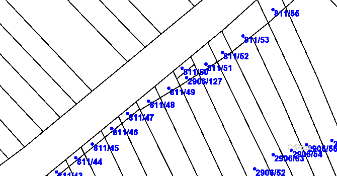 Parcela st. 811/49 v KÚ Strážnice na Moravě, Katastrální mapa