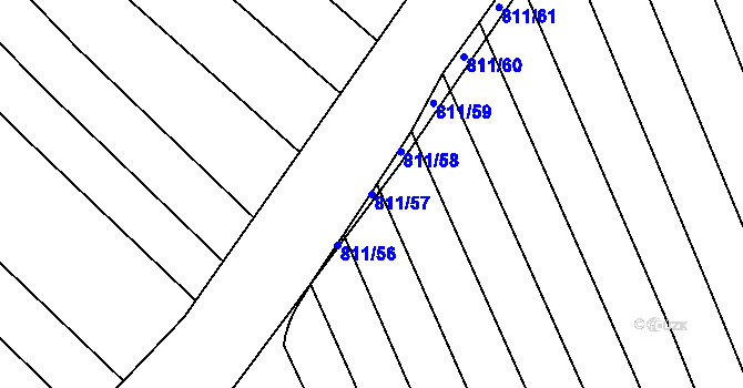 Parcela st. 811/57 v KÚ Strážnice na Moravě, Katastrální mapa