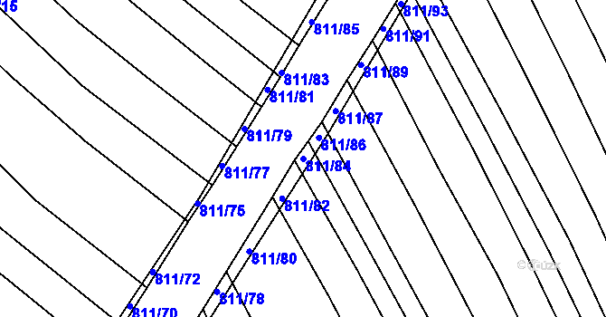 Parcela st. 811/84 v KÚ Strážnice na Moravě, Katastrální mapa