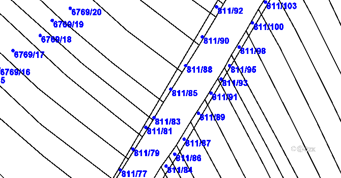 Parcela st. 811/85 v KÚ Strážnice na Moravě, Katastrální mapa