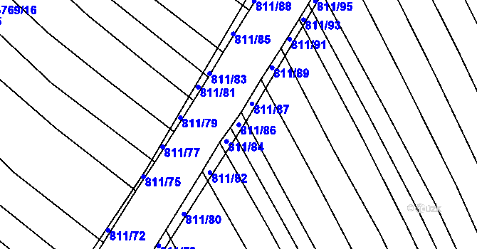 Parcela st. 811/86 v KÚ Strážnice na Moravě, Katastrální mapa